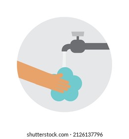 vector of someone washing their hands as an effort to prevent disease