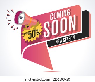 Vector soming soon label