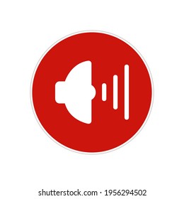 icono de sonido vectorial color rojo para teléfono móvil, presentasi
