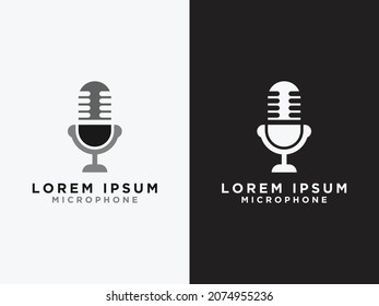 Micrófono de sonido vectorial, icono de micrófono - concepto de logotipo de sonido.