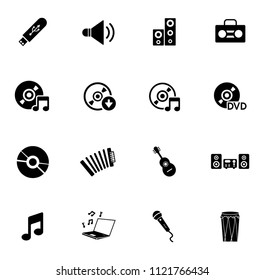vector sound music icons set - audio, sound and musical equipment. instruments illustrations. 