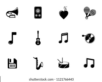 vector sound music icons set - audio, sound and musical equipment. instruments illustrations. 