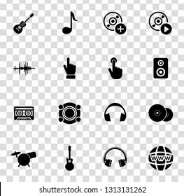 vector sound music icons set - audio, sound and musical equipment. instruments illustrations. 