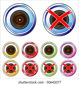 Vector sound on-off buttons