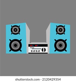 la ilustración de diseño del sistema de sonido vectorial, con varios ornamentos, puede utilizarse para símbolos, iconos, mascotas, logotipos, etc.
