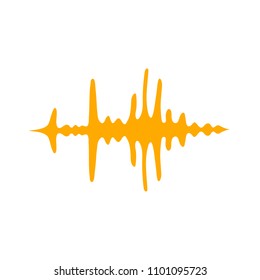 vector sound volume wave illustration, audio music icon