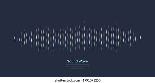 Vector sound wave. Abstract colorful digital equalizer. Audio wave graph of frequency and spectrum vector illustration on dark background.