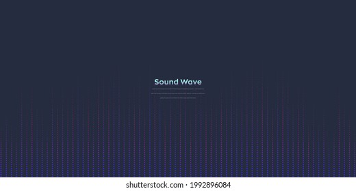 Vector sound wave. Abstract colorful digital equalizer. Audio wave graph of frequency and spectrum vector illustration on dark background.