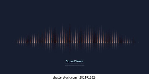 Vector sound wave. Abstract colorful digital equalizer. Audio wave graph of frequency and spectrum vector illustration on dark background. 