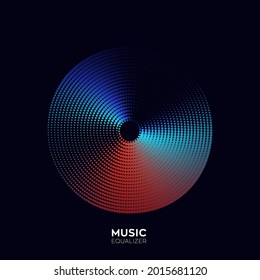 Vector sound wave. Abstract colorful digital music equalizer. Audio wave graph of frequency and spectrum vector illustration on dark background.