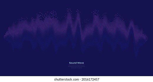 Vector sound wave. Abstract colorful digital equalizer. Audio wave graph of frequency and spectrum vector illustration on dark background.