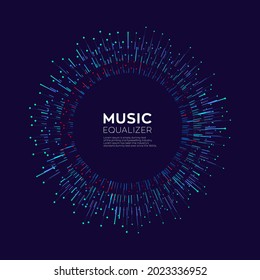 Vector sound wave. Abstract colorful digital music equalizer. Audio wave graph of frequency and spectrum vector illustration on dark background.