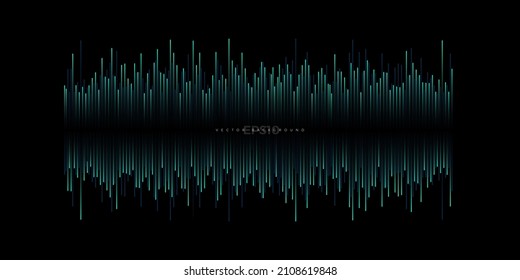 Vector sound wave. Abstract colorful digital equalizer. Audio wave graph of frequency and spectrum vector illustration on dark background.
