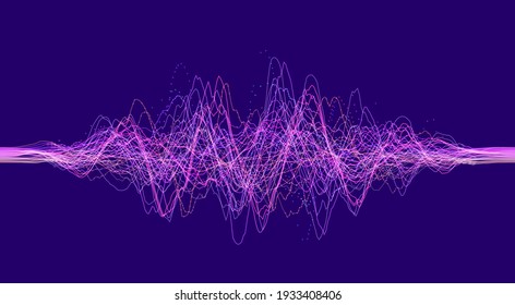 Vector sound wave. Abstract music pulse background. Vector illustration. Sound wave voice ai