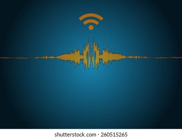 vector sound wave, abstract pulse background