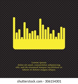 Vector sound wave. Audio equalizer technology, pulse musical. Vector illustration