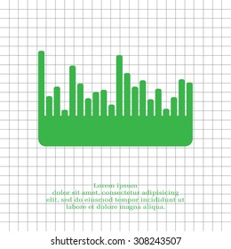 Vector sound wave. Audio equalizer technology, pulse musical. Vector illustration