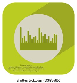 Vector sound wave. Audio equalizer technology, pulse musical. Vector illustration