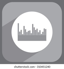 Vector sound wave. Audio equalizer technology, pulse musical. Vector illustration