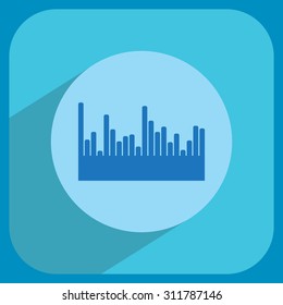 Vector sound wave. Audio equalizer technology, pulse musical. Vector illustration