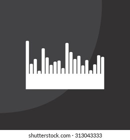 Vector sound wave. Audio equalizer technology, pulse musical. Vector illustration
