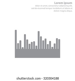 Vector sound wave. Audio equalizer technology, pulse musical. Vector illustration