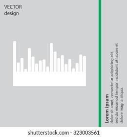 Vector sound wave. Audio equalizer technology, pulse musical. Vector illustration