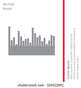 Vector sound wave. Audio equalizer technology, pulse musical. Vector illustration