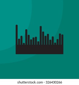 Vector sound wave. Audio equalizer technology, pulse musical. Vector illustration