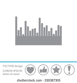 Vector sound wave. Audio equalizer technology, pulse musical. Vector illustration