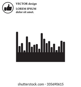 Vector sound wave. Audio equalizer technology, pulse musical. Vector illustration