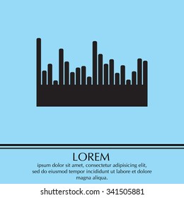 Vector sound wave. Audio equalizer technology, pulse musical. Vector illustration