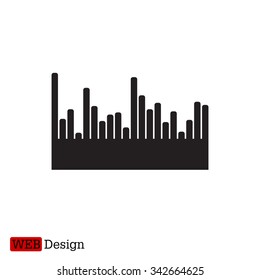 Vector sound wave. Audio equalizer technology, pulse musical. Vector illustration