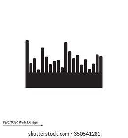 Vector sound wave. Audio equalizer technology, pulse musical. Vector illustration