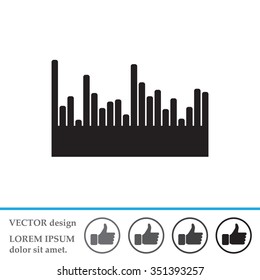 Vector sound wave. Audio equalizer technology, pulse musical. Vector illustration