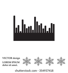 Vector sound wave. Audio equalizer technology, pulse musical. Vector illustration