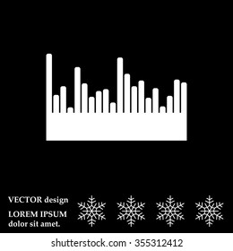 Vector sound wave. Audio equalizer technology, pulse musical. Vector illustration