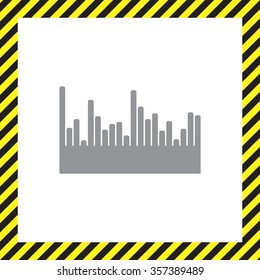 Vector sound wave. Audio equalizer technology, pulse musical. Vector illustration