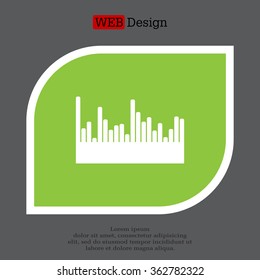 Vector sound wave. Audio equalizer technology, pulse musical. Vector illustration
