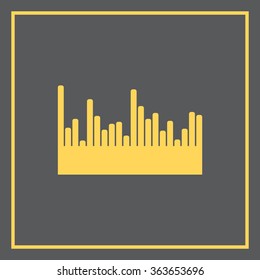 Vector sound wave. Audio equalizer technology, pulse musical. Vector illustration