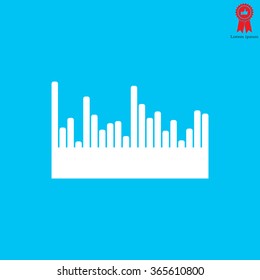 Vector sound wave. Audio equalizer technology, pulse musical. Vector illustration