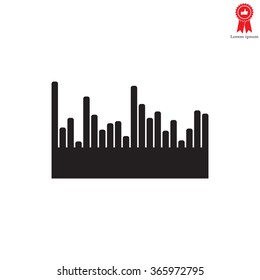 Vector sound wave. Audio equalizer technology, pulse musical. Vector illustration