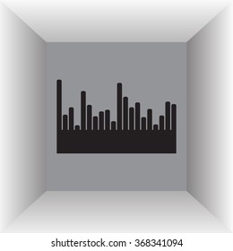 Vector sound wave. Audio equalizer technology, pulse musical. Vector illustration