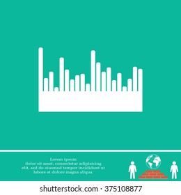 Vector sound wave. Audio equalizer technology, pulse musical. Vector illustration