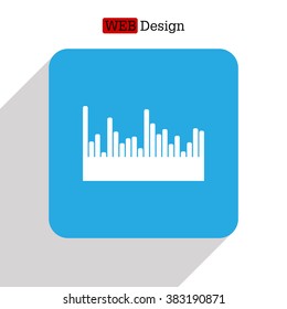 Vector sound wave. Audio equalizer technology, pulse musical. Vector illustration