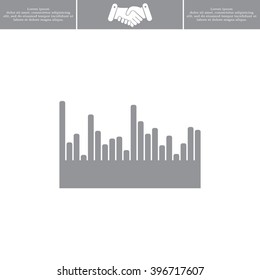 Vector sound wave. Audio equalizer technology, pulse musical. Vector illustration