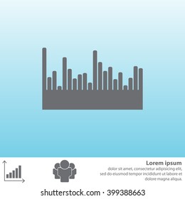 Vector sound wave. Audio equalizer technology, pulse musical. Vector illustration