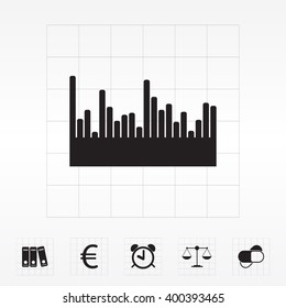 Vector sound wave. Audio equalizer technology, pulse musical. Vector illustration
