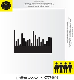 Vector sound wave. Audio equalizer technology, pulse musical. Vector illustration