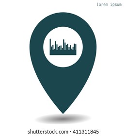 Vector sound wave. Audio equalizer technology, pulse musical. Vector illustration